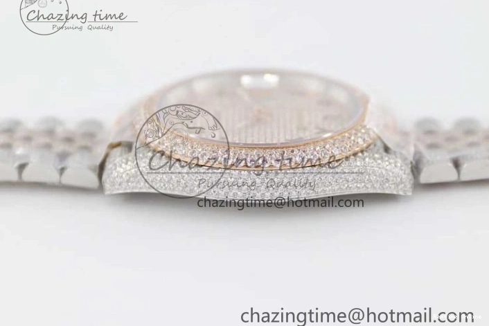 1225 Affordable Datejust 41 SS RG Full Diamonds TWF 1:1 Best Edition Arabic Markers Dial on Jubilee Bracelet A 2385